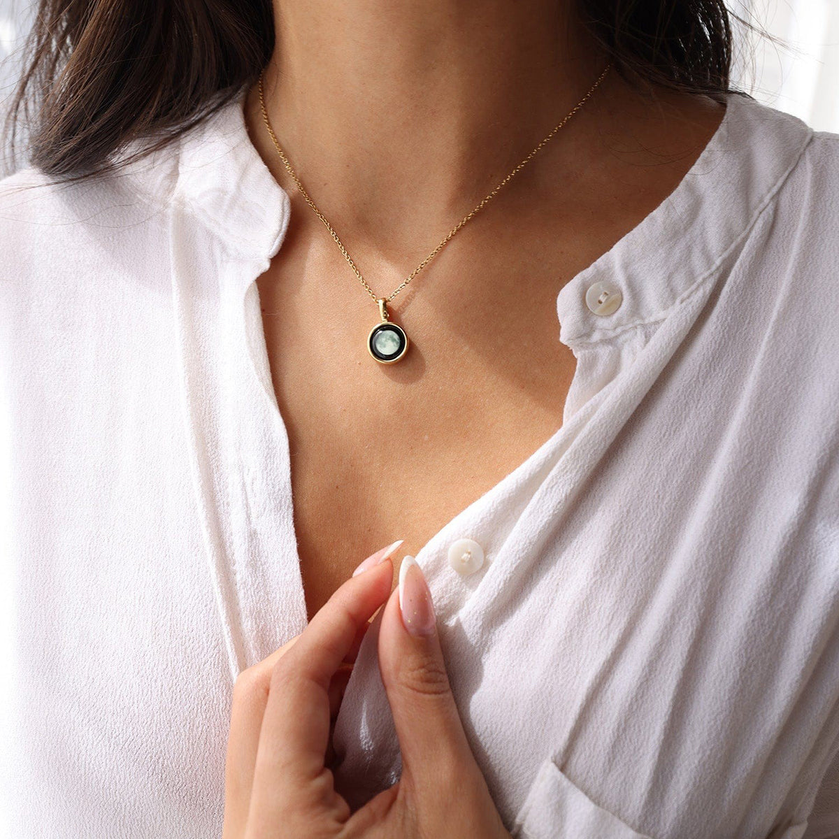 Personalized Engraved Choose Your Moon Phase Sky Light Necklace