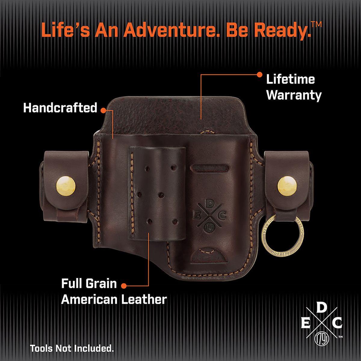 Leather Multitool Action Snap Belt Sheath - image 5
