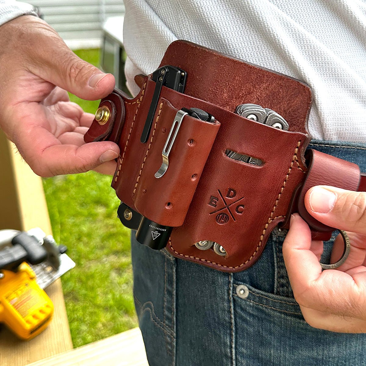 Leather Multitool Action Snap Belt Sheath - image 28
