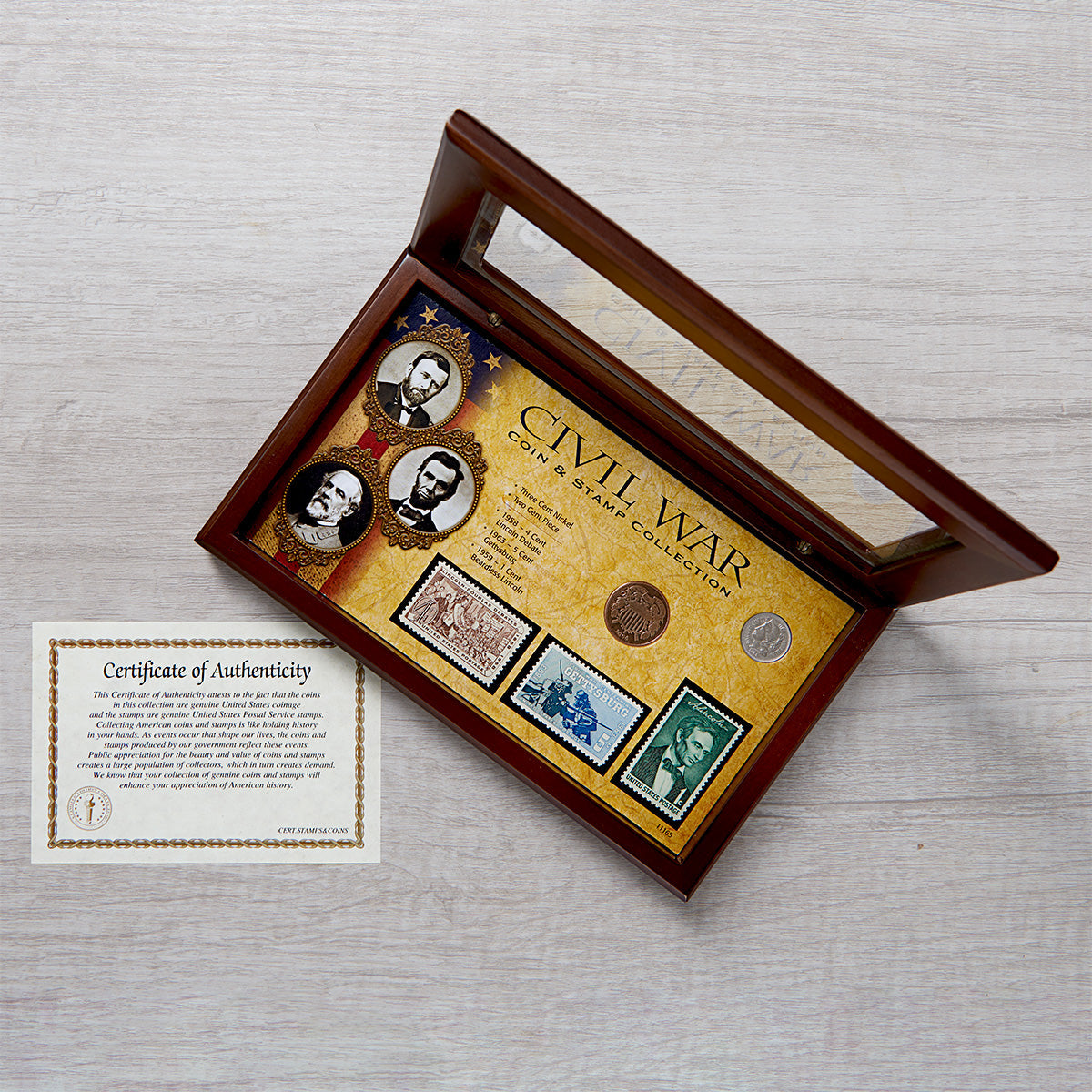 Civil War Coin and Stamp Box Set