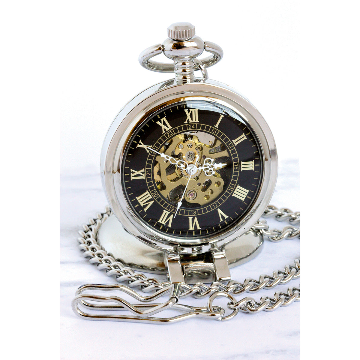 JFK Bicentennial Half Dollar Pocket Watch with Skeleton Movement