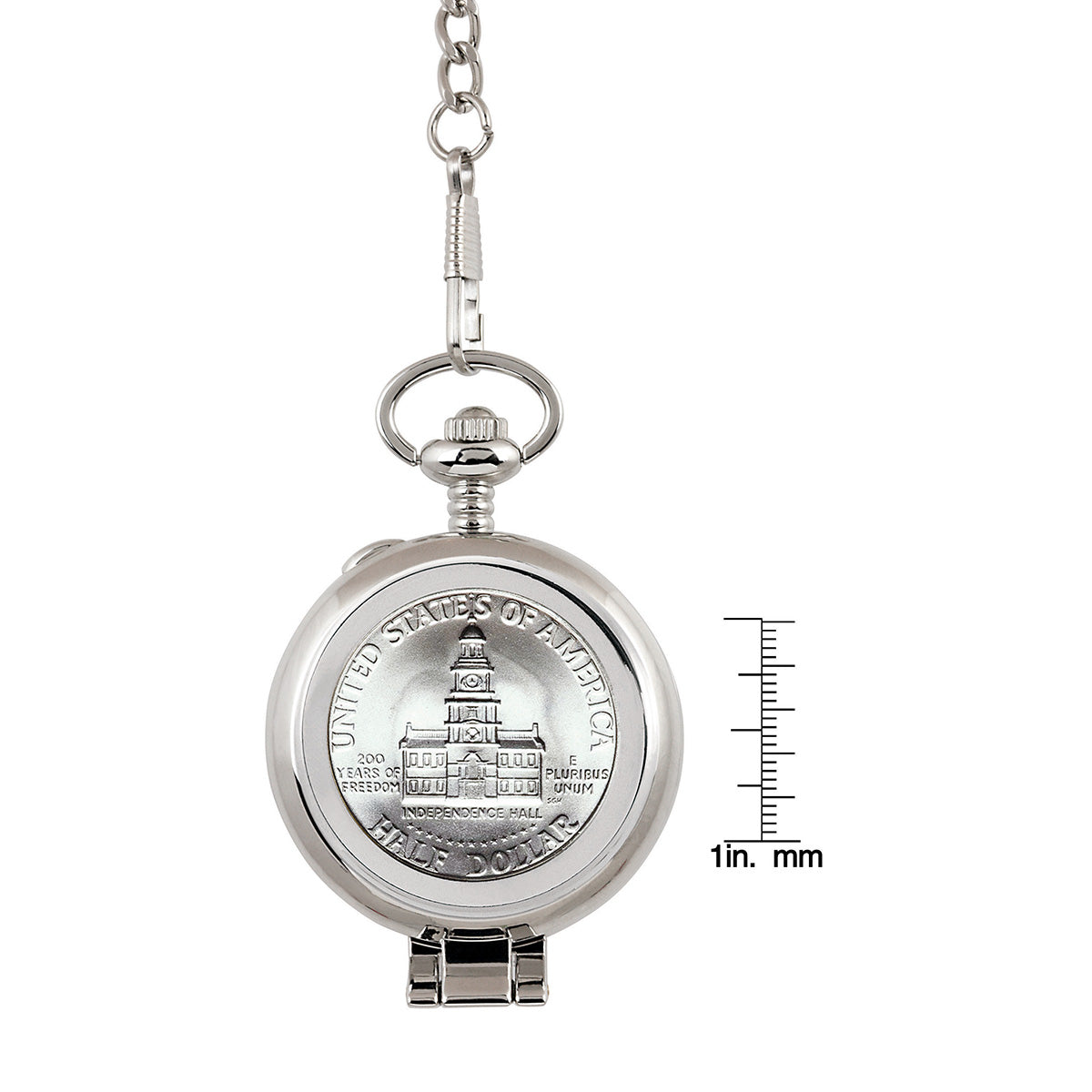 JFK Bicentennial Half Dollar Pocket Watch with Skeleton Movement - image 7