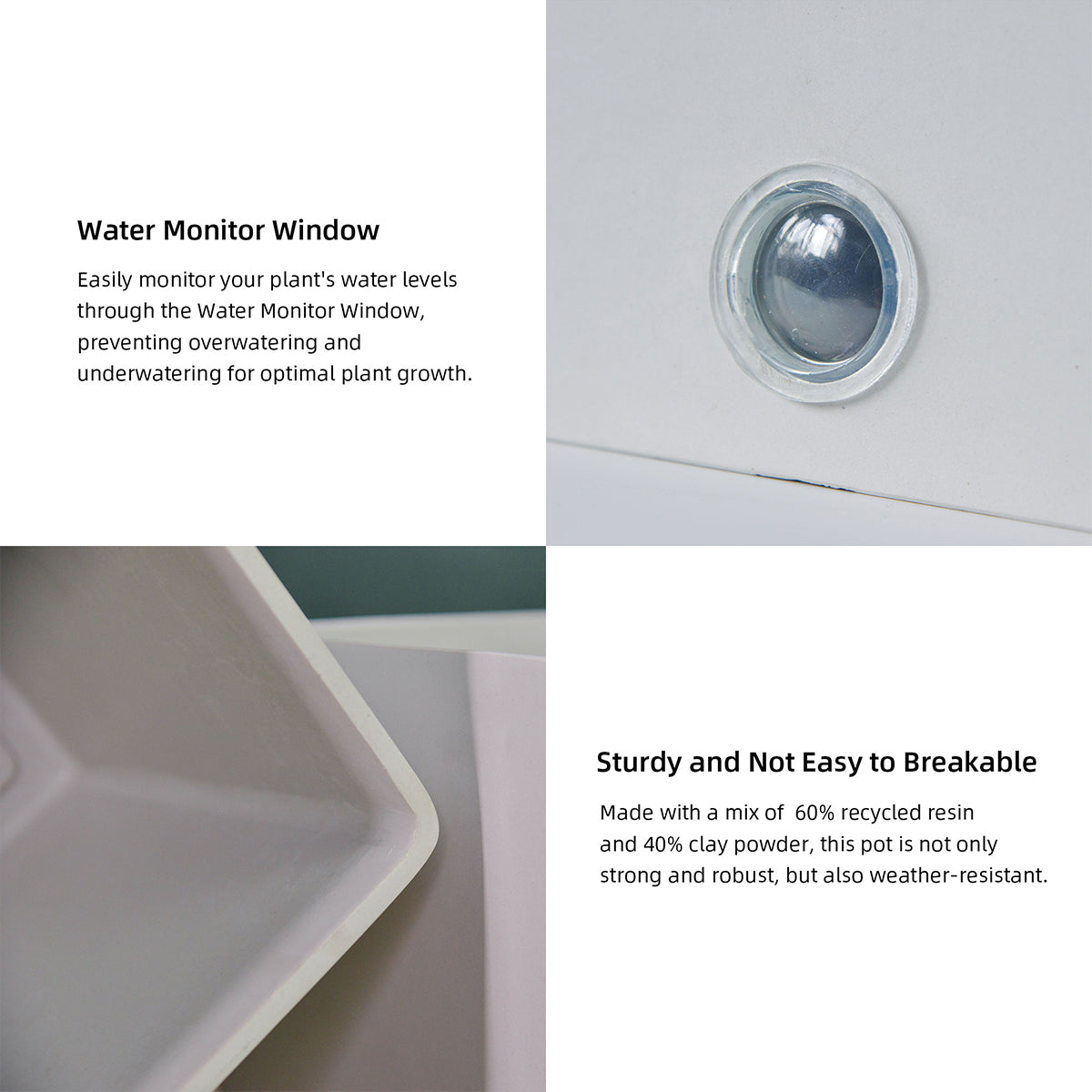 Self-Watering Square Pot System for Indoor Plants (Set of 3) - image 4