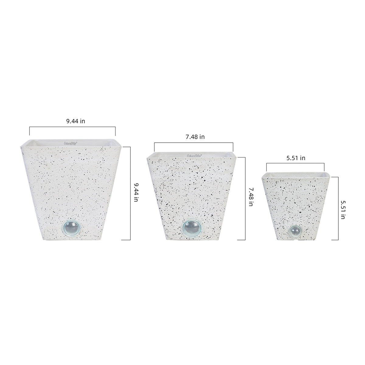Self-Watering Tall Square Pot System for Indoor Plants (Set of 3) - image 8