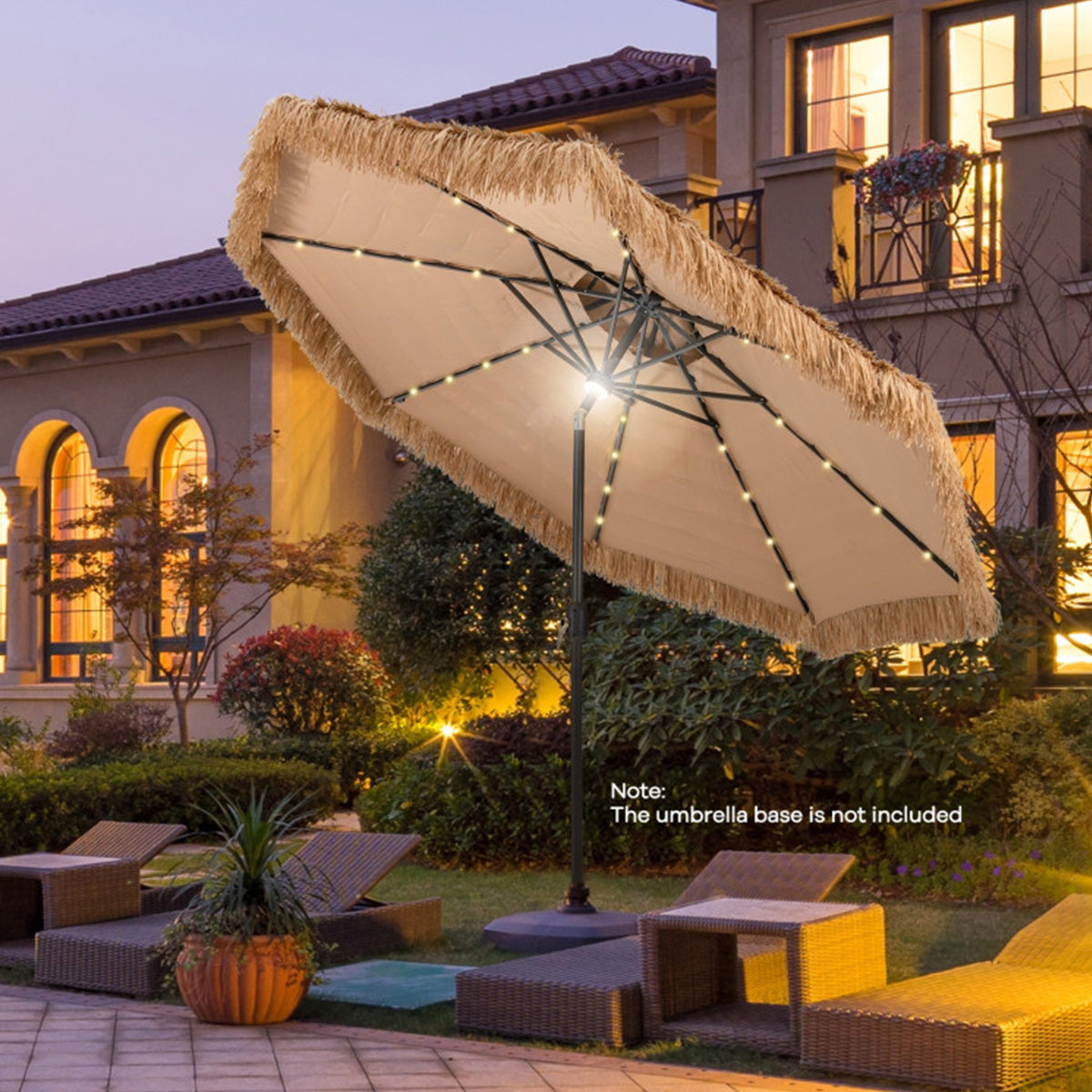 Solar Powered Tiki Patio Umbrella with Led Lights - image 17
