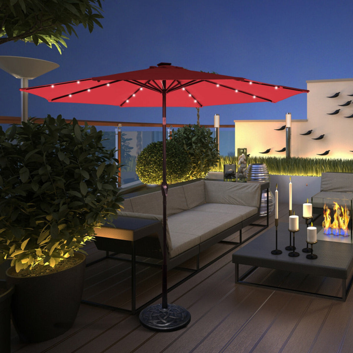 10' Cantilever Patio Umbrella with Solar Powered Lights - image 12