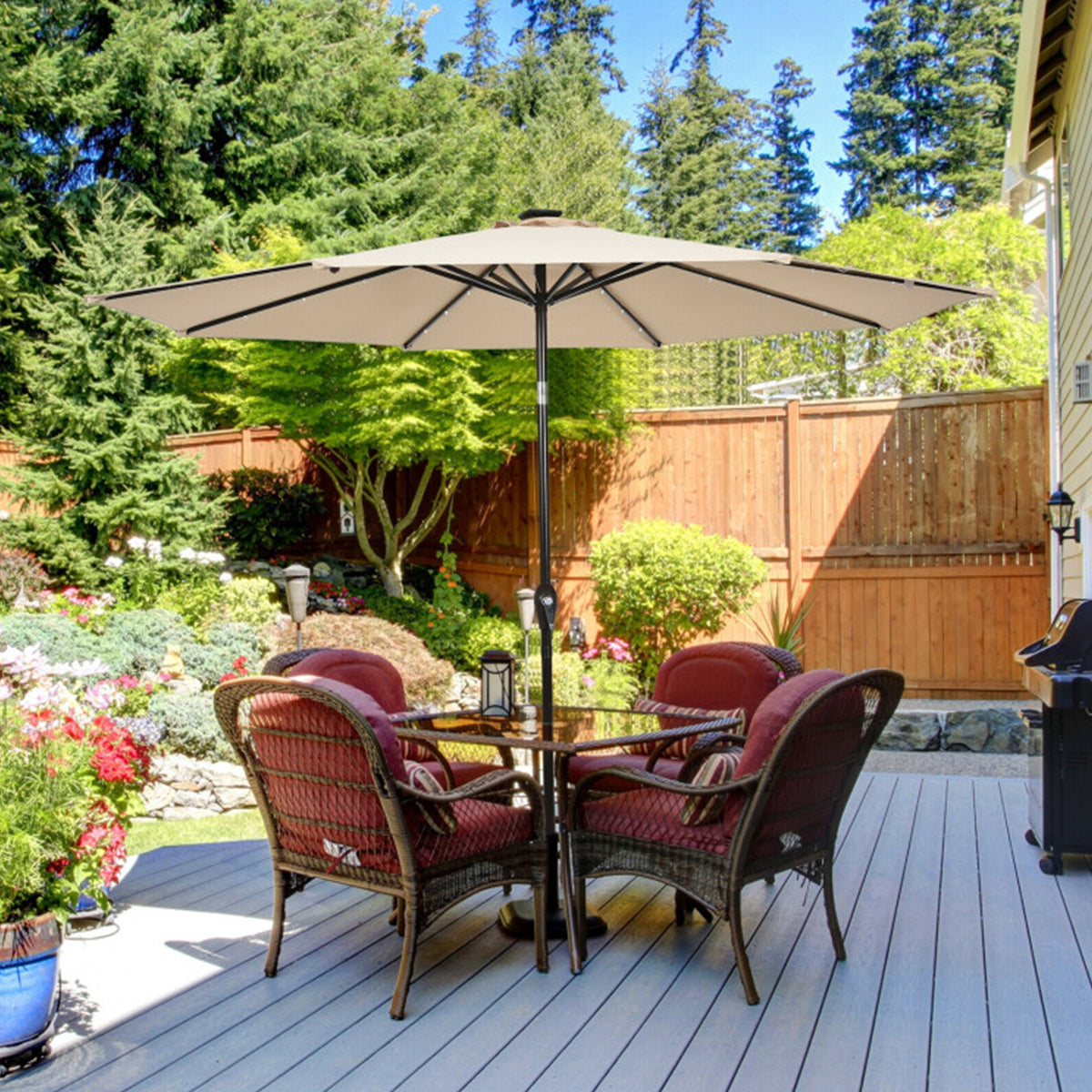 10' Cantilever Patio Umbrella with Solar Powered Lights - image 10