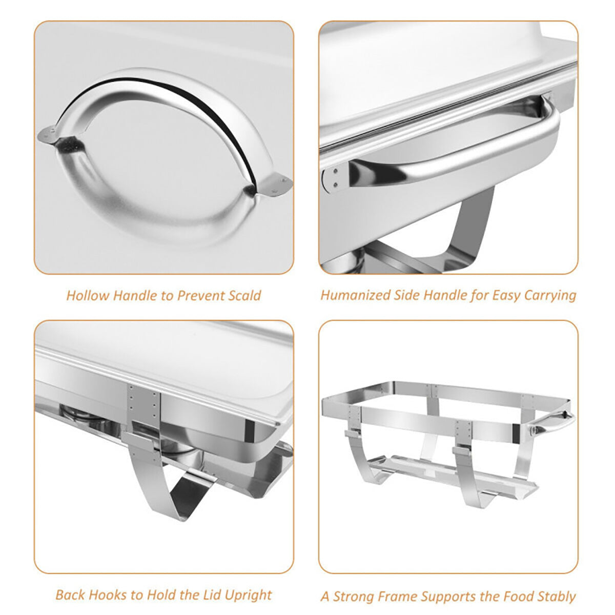 9 Qt Stainless Steel Chafing Dish (Set of 2) - image 6