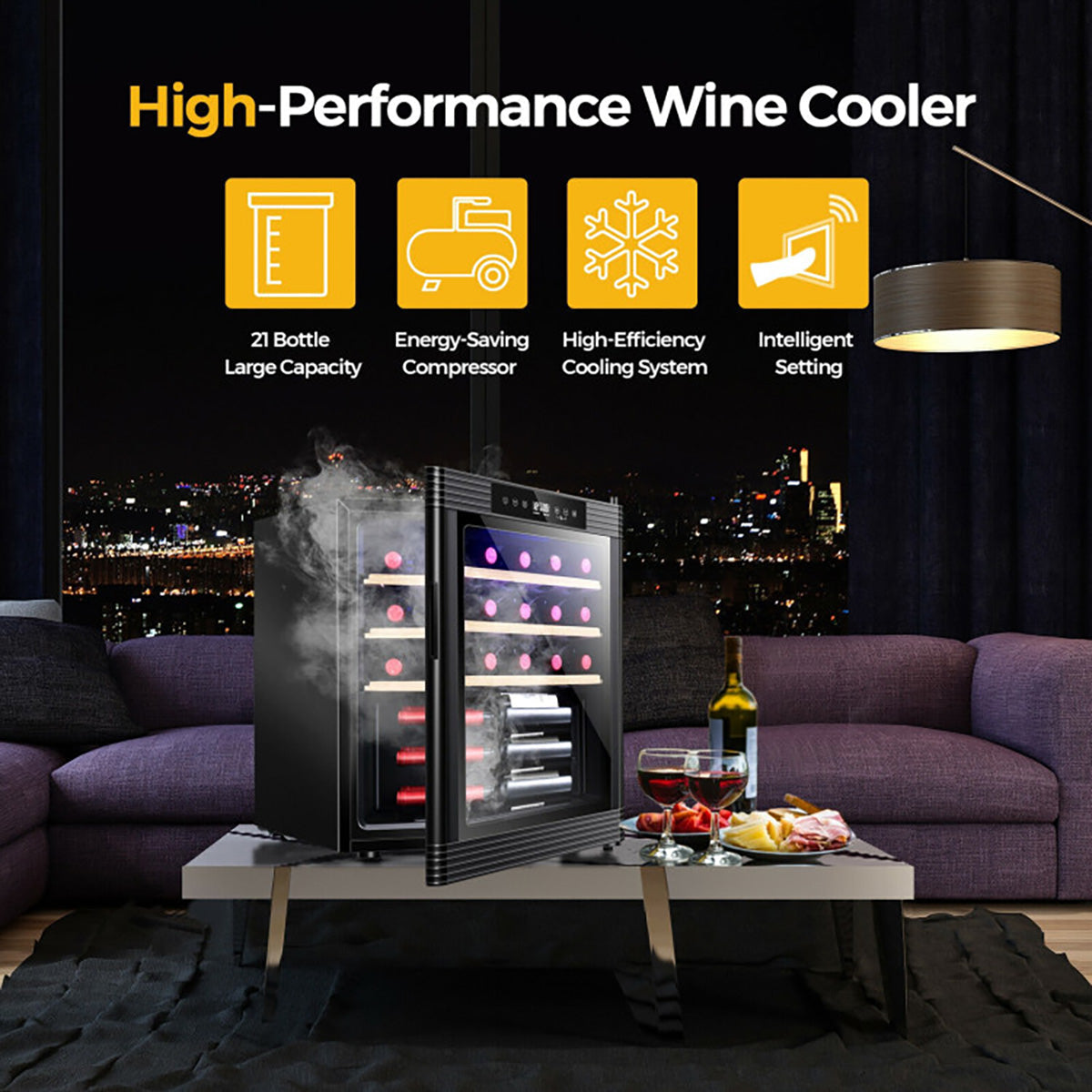 21 Bottle Compressor Wine Cooler Refrigerator - image 2