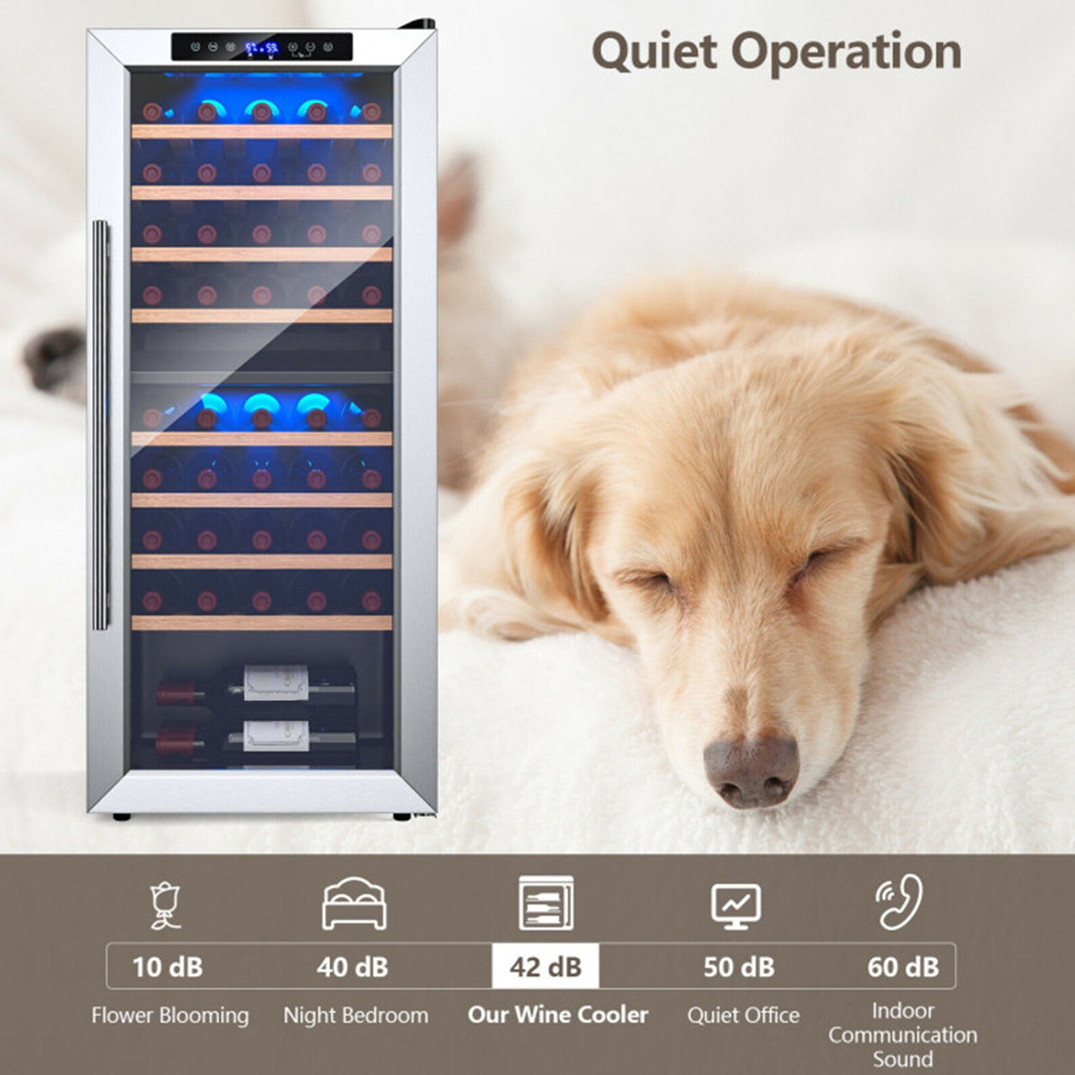 Dual Zone 43 Bottle Wine Cooler Refrigerator - image 4