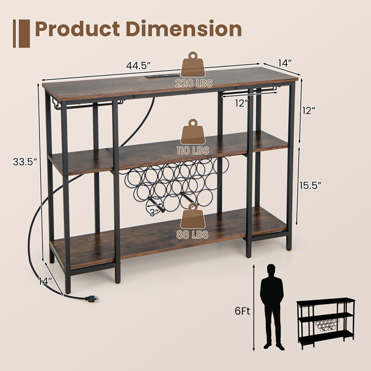 Industrial Wine Rack with Storage Shelves - image 19
