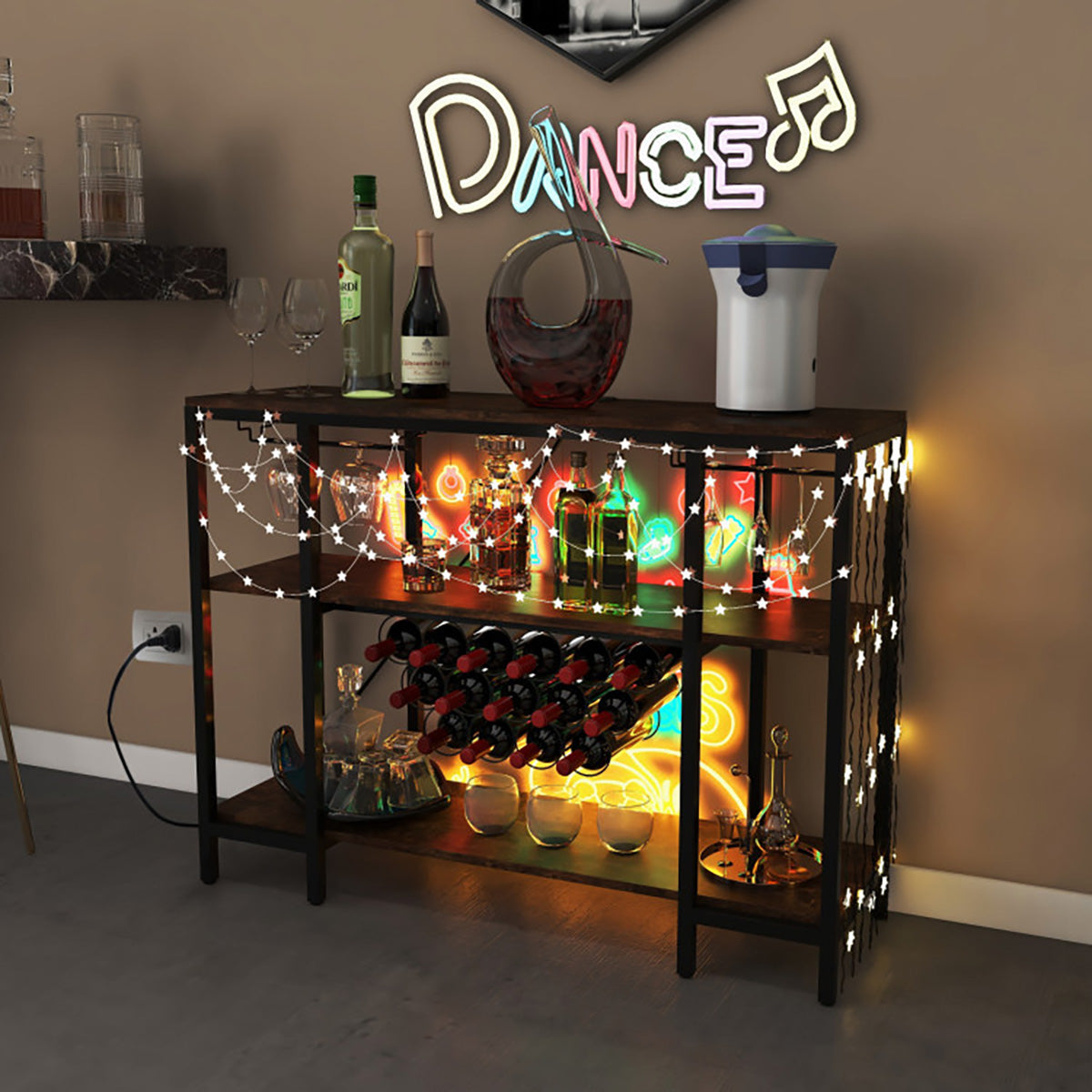 Industrial Wine Rack with Storage Shelves - image 18