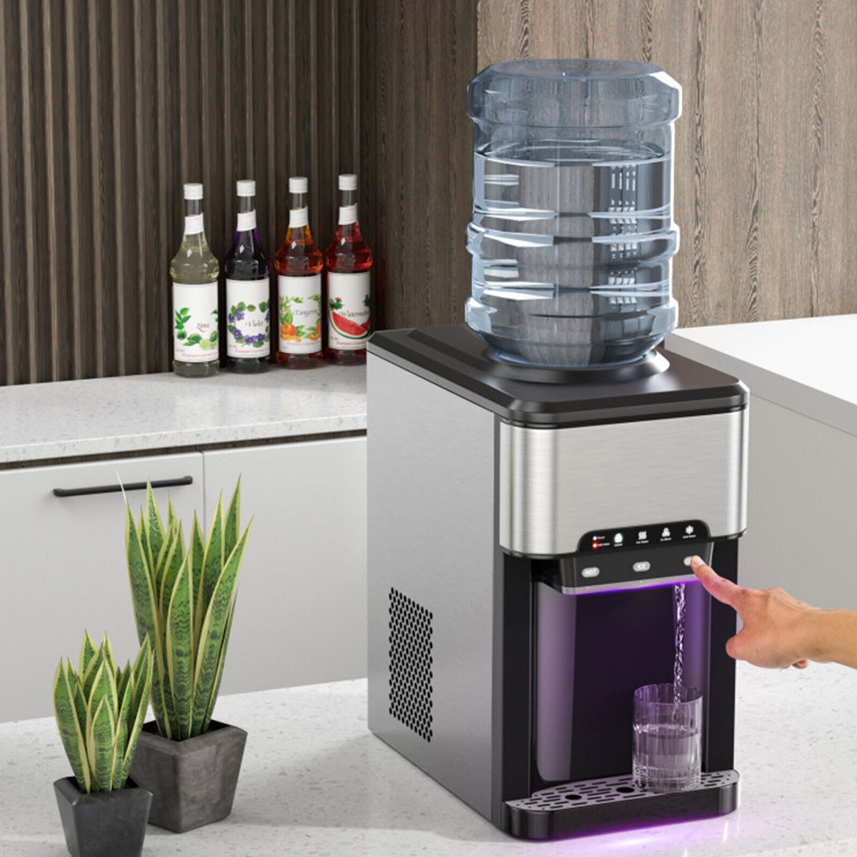3-in-1 Water Cooler with Built-In Ice Maker