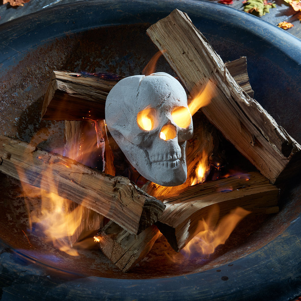 Ceramic Fireproof Fire Pit Skull