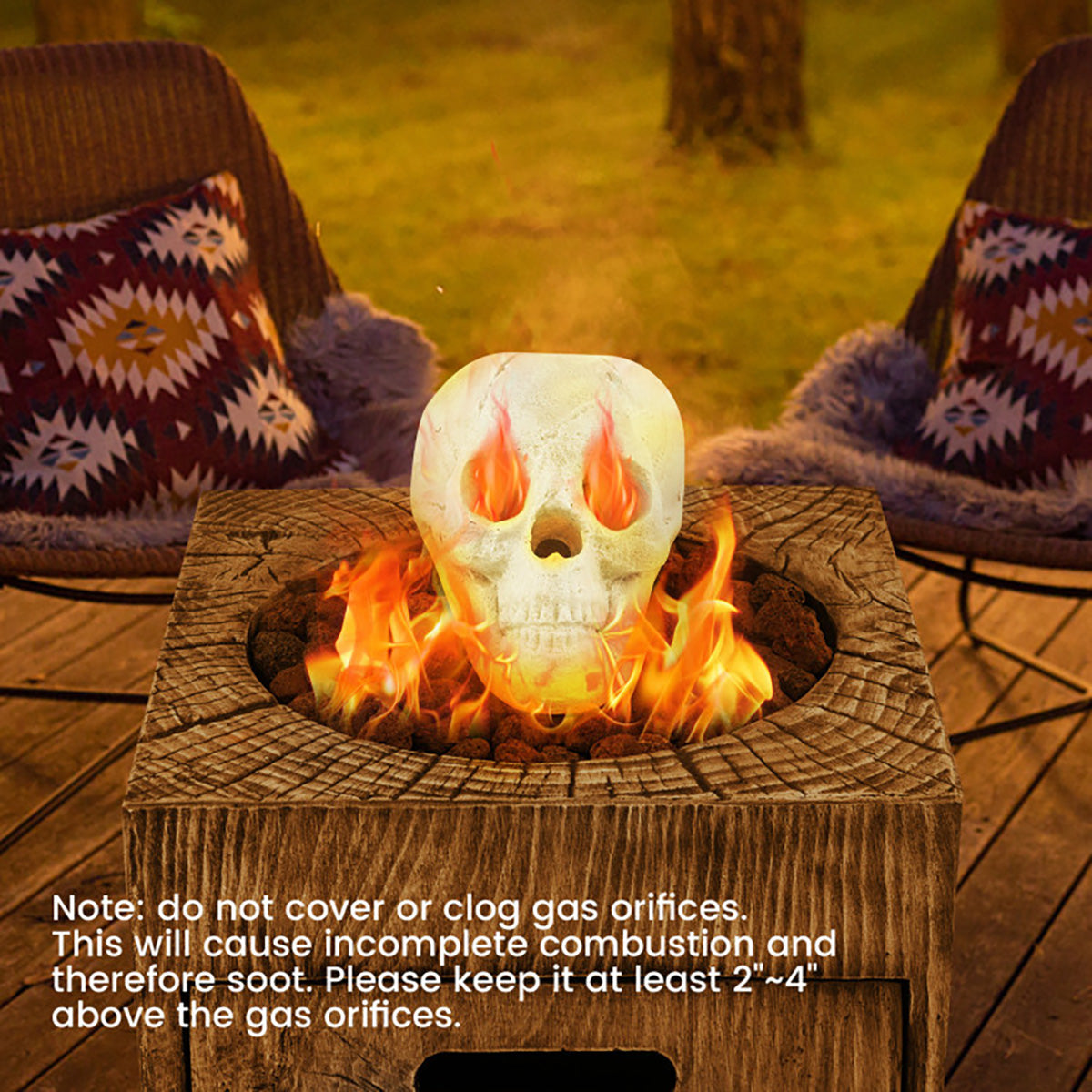 Ceramic Fireproof Fire Pit Skull - image 14