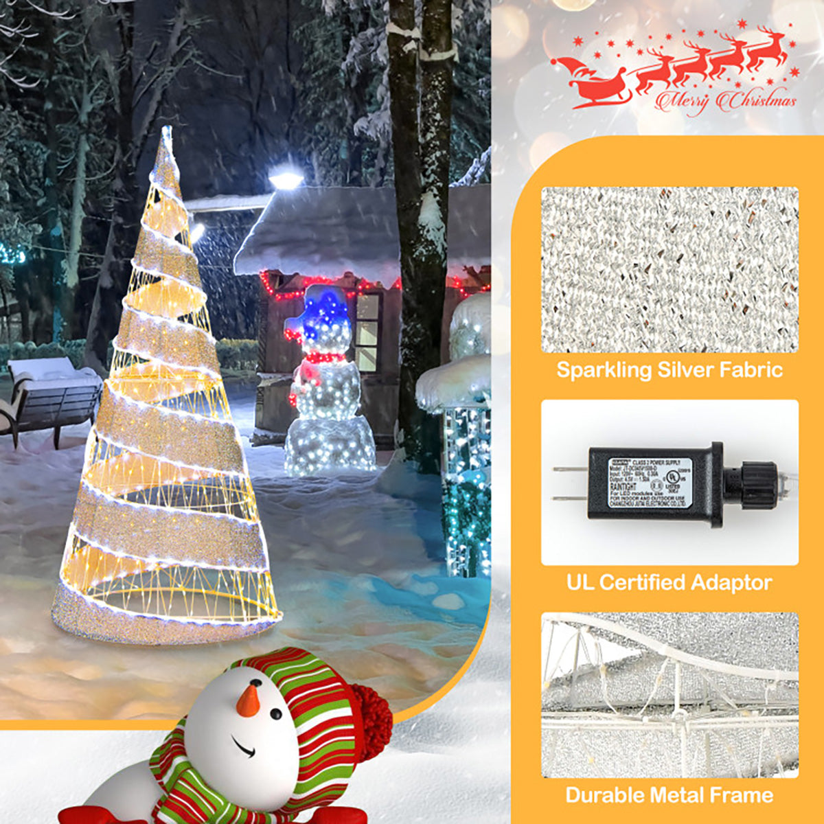 5' Pre-lit Christmas Cone Tree - image 7