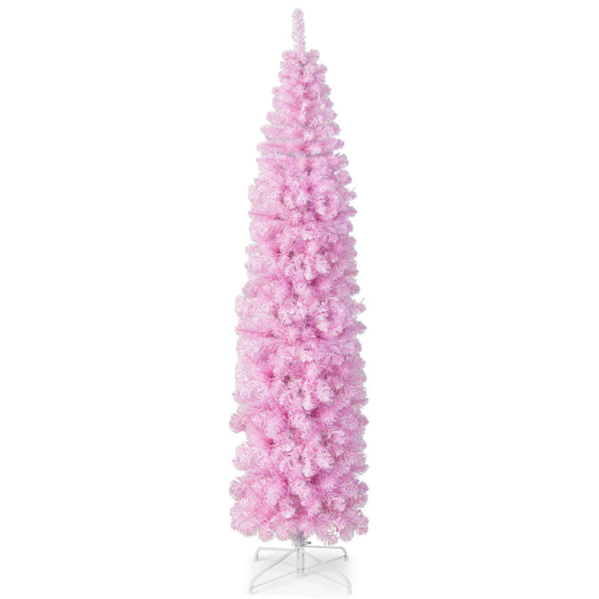 7' Pink Pre-lit Artificial Pencil Christmas Tree - image 9