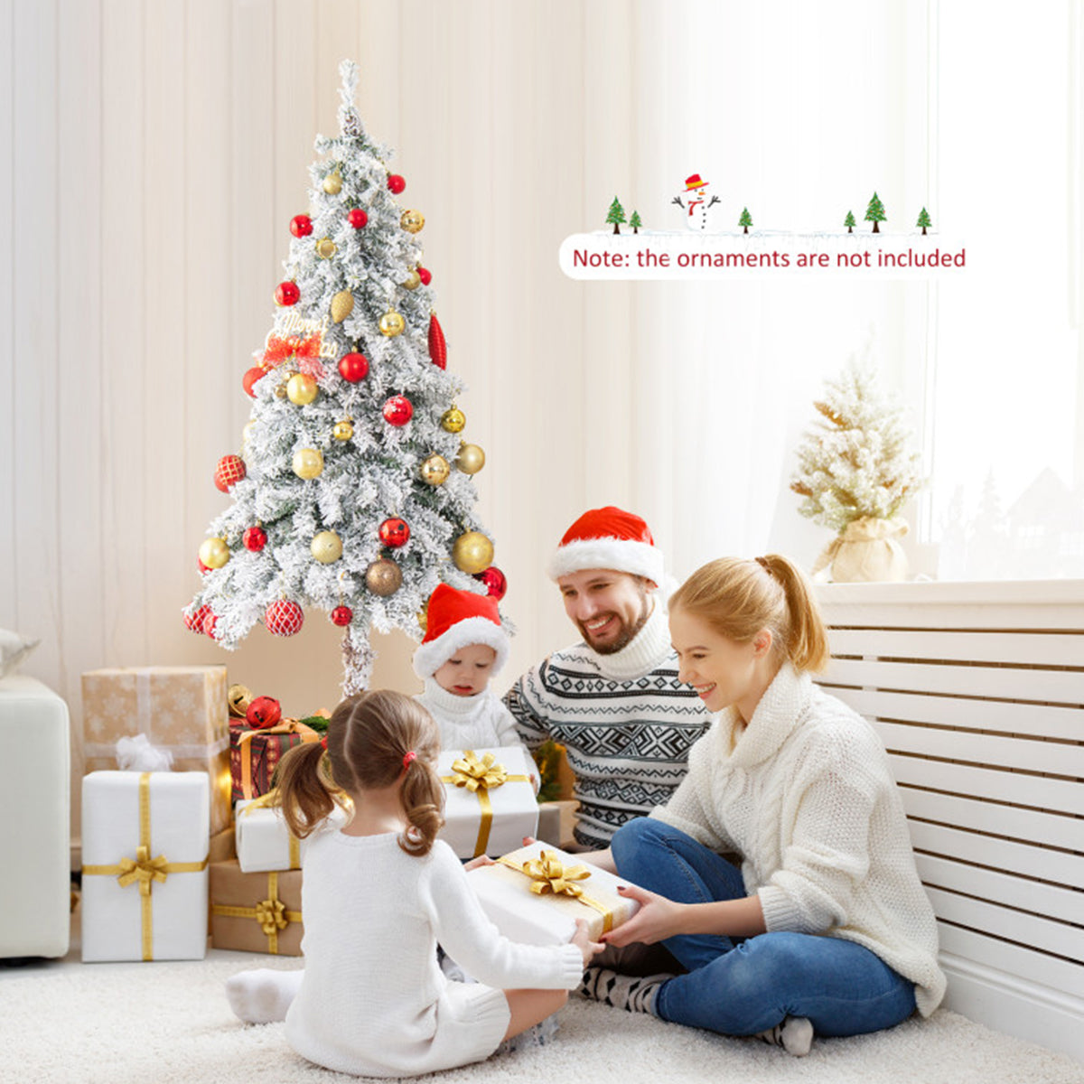 6' Pre-lit Artificial Flocked Pencil Christmas Tree - image 8