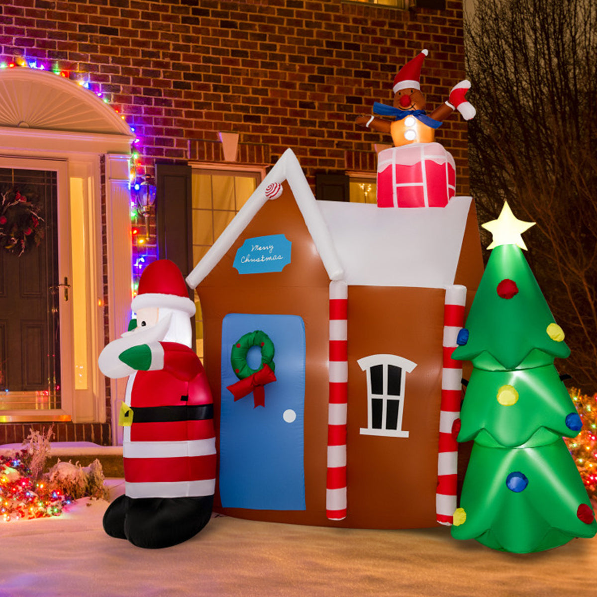 7' Inflatable Christmas Gingerbread House
