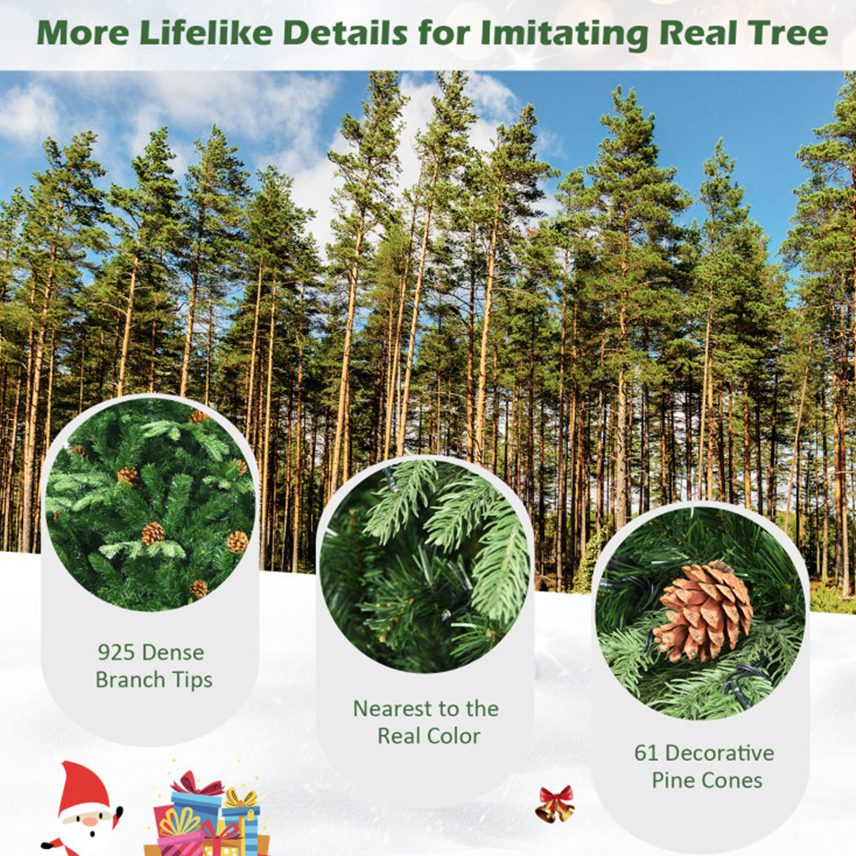 7' Pre-Lit Artificial Christmas Tree with Pinecones - image 6
