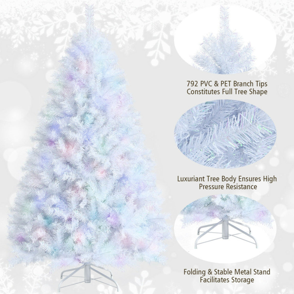 Iridescent Artificial Hinged Christmas Tree - image 5