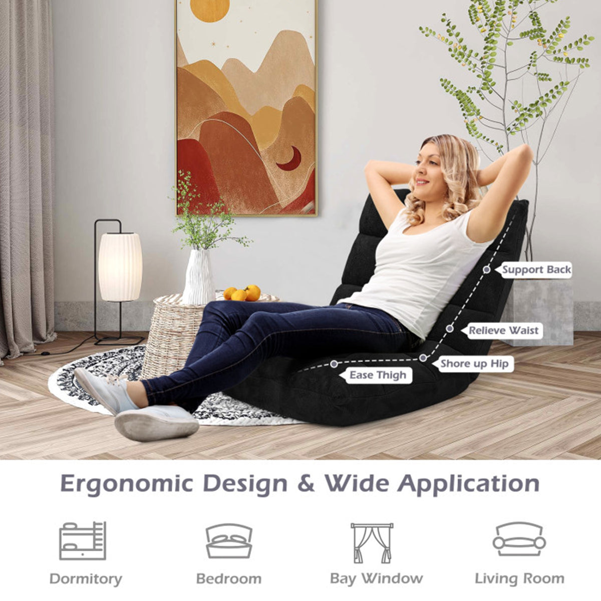 14-Position Adjustable Cushioned Floor Chair - image 15
