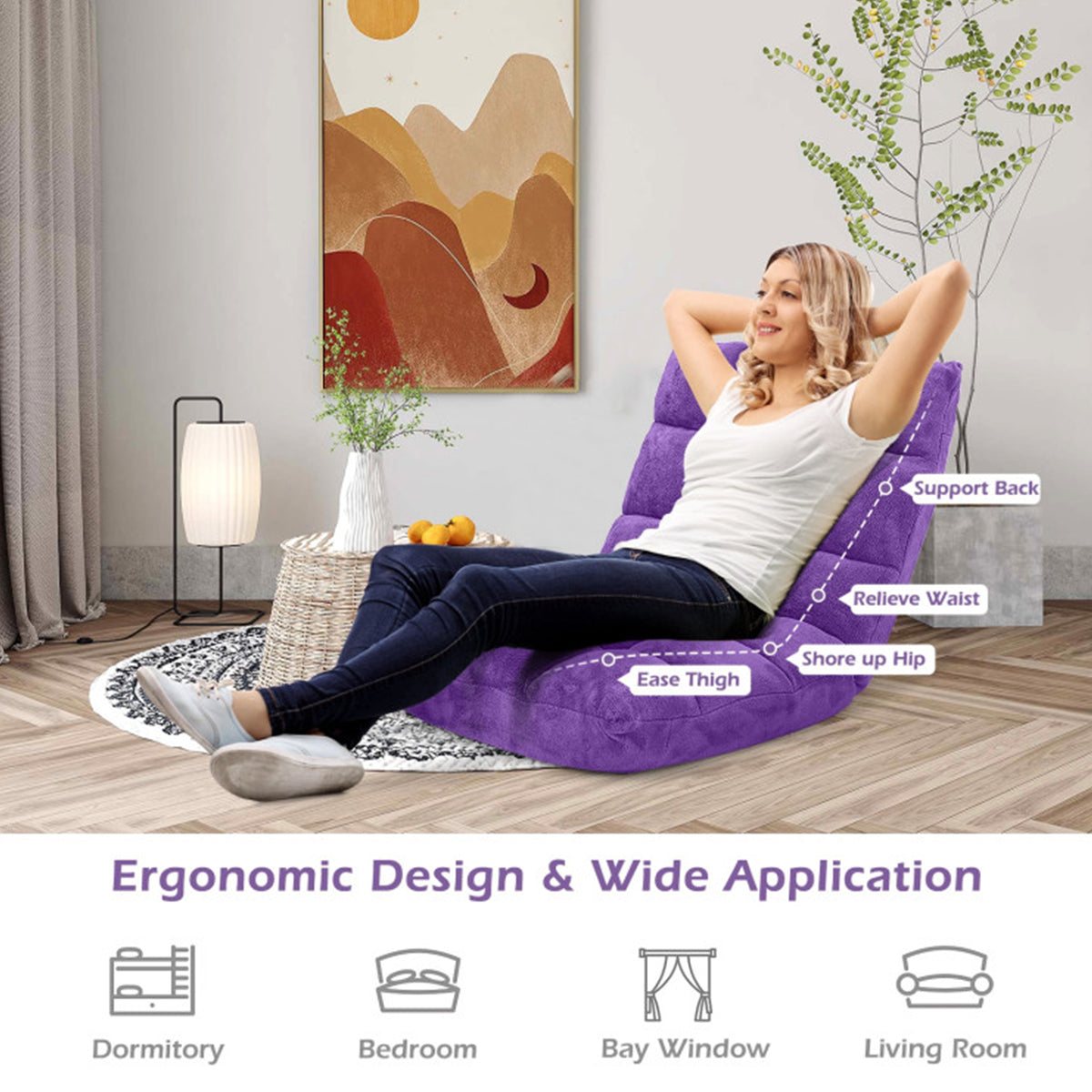 14-Position Adjustable Cushioned Floor Chair - image 79