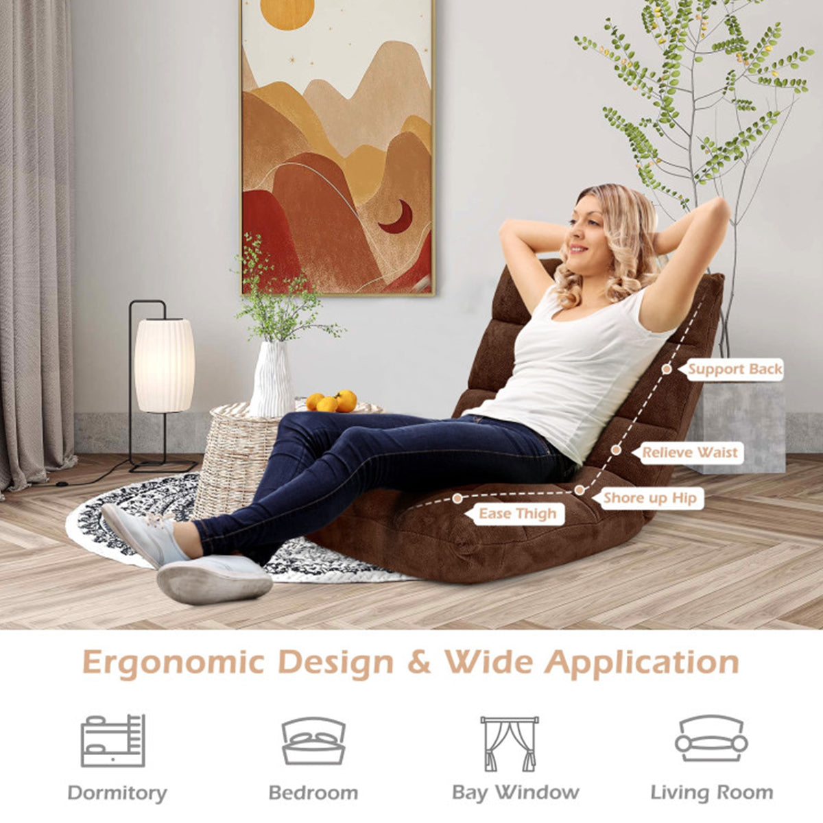 14-Position Adjustable Cushioned Floor Chair - image 37