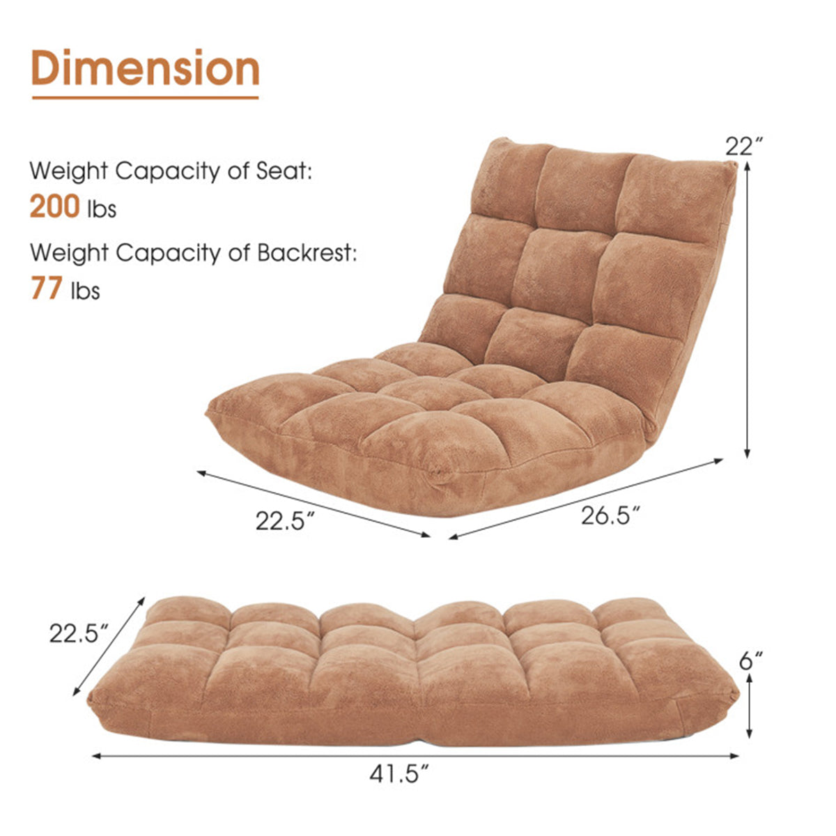 14-Position Adjustable Cushioned Floor Chair - image 7