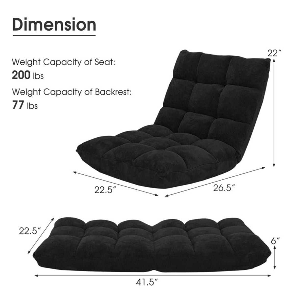 14-Position Adjustable Cushioned Floor Chair - image 22