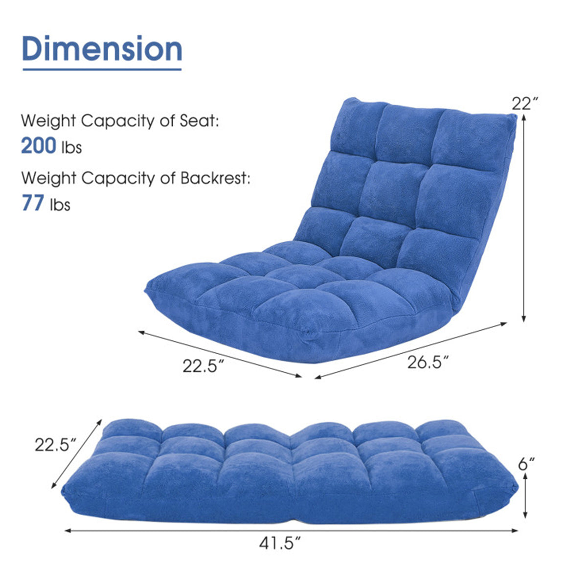 14-Position Adjustable Cushioned Floor Chair - image 30