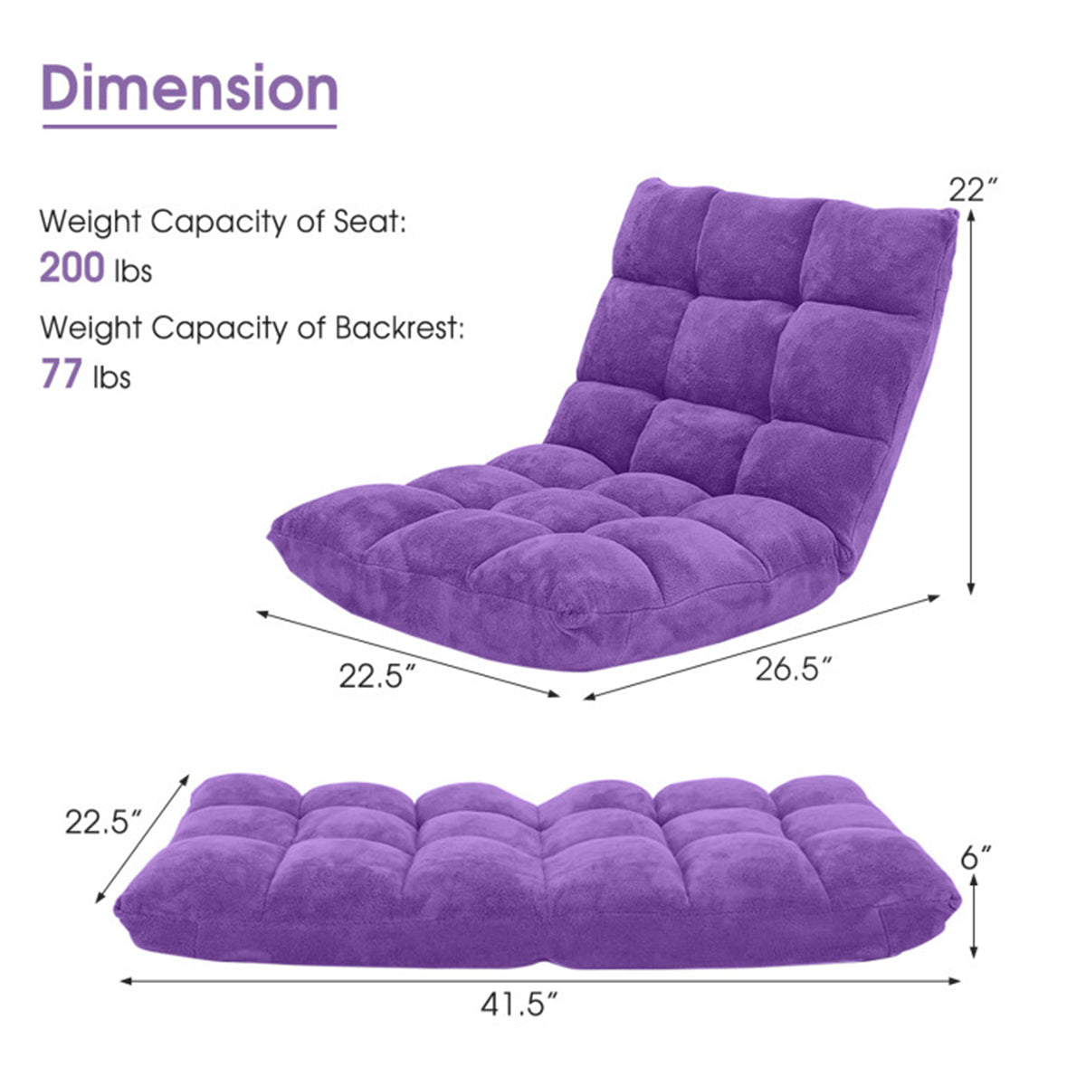 14-Position Adjustable Cushioned Floor Chair - image 82