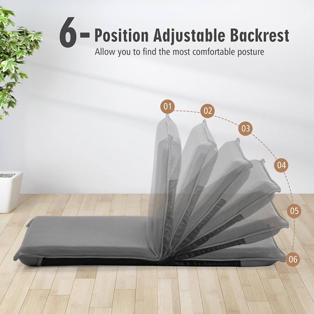 Adjustable 6-Position Folding Floor Chair - image 23