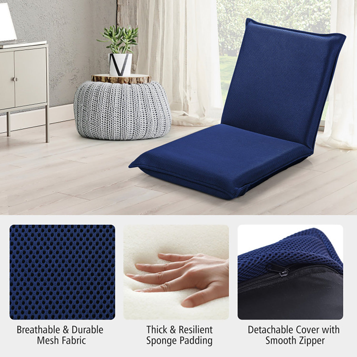 Adjustable 6-Position Folding Floor Chair - image 31