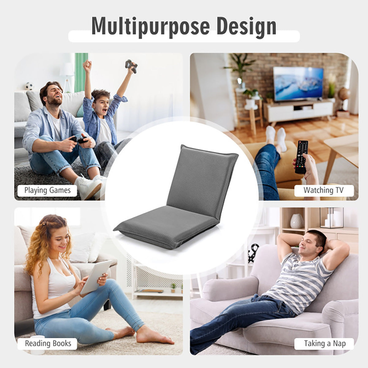 Adjustable 6-Position Folding Floor Chair - image 19