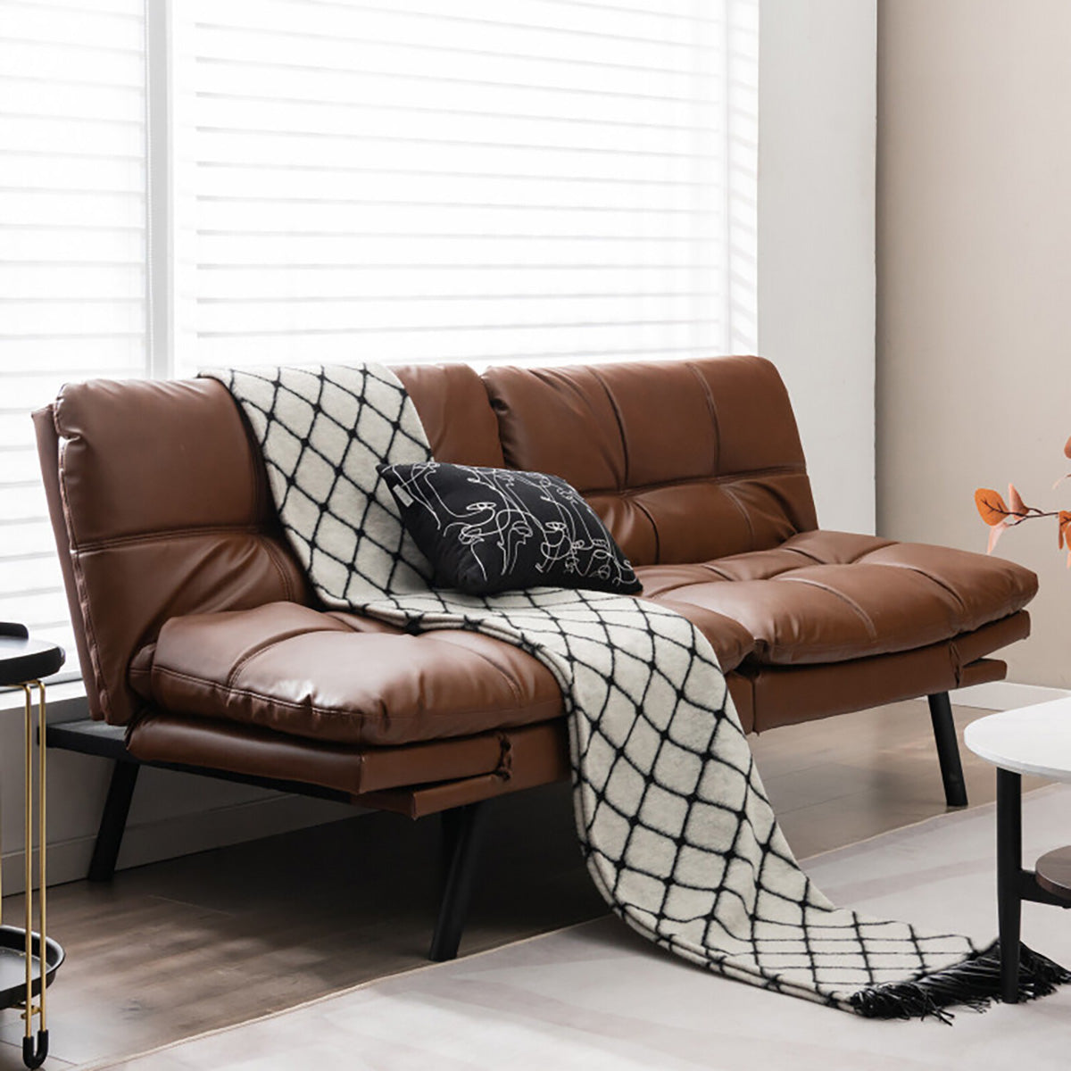 Convertible Memory Foam Futon Sofa Bed - image 12