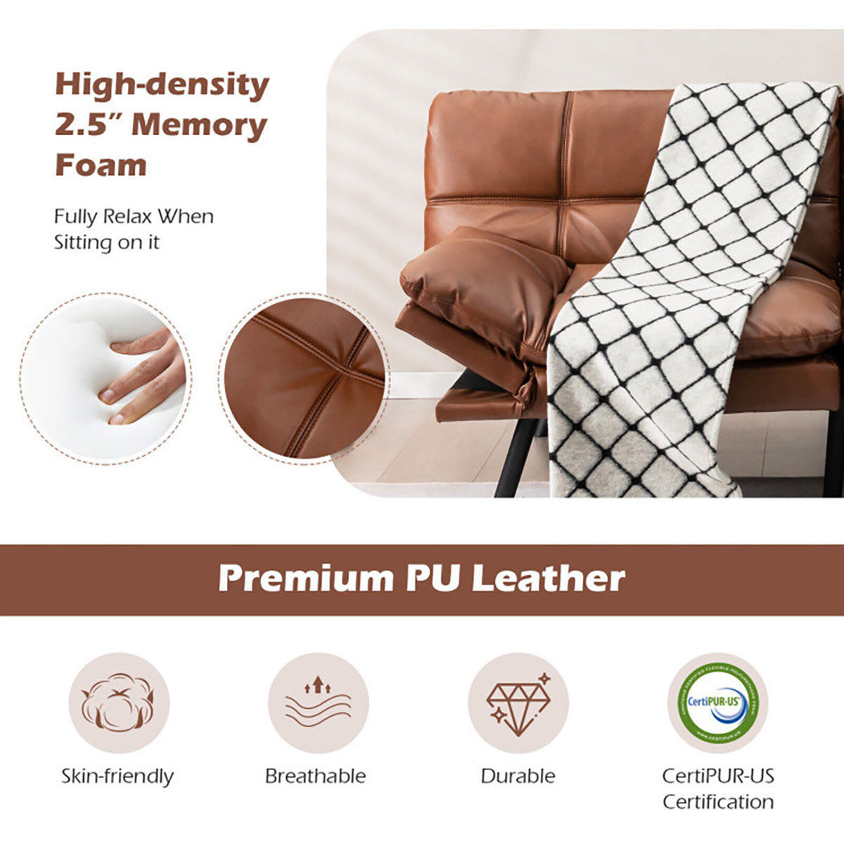Convertible Memory Foam Futon Sofa Bed - image 16