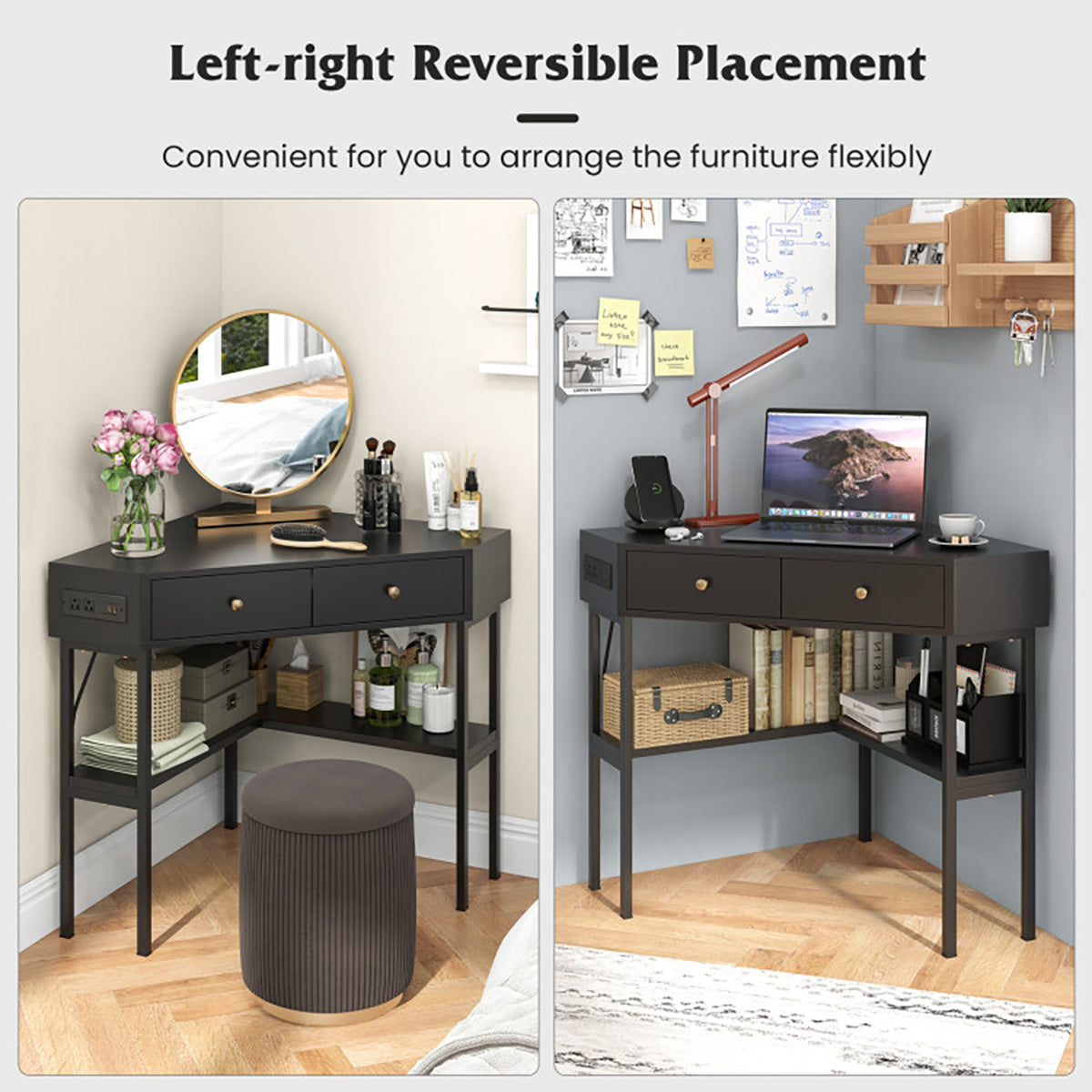 Corner Desk with Built-In Charging Station - image 8