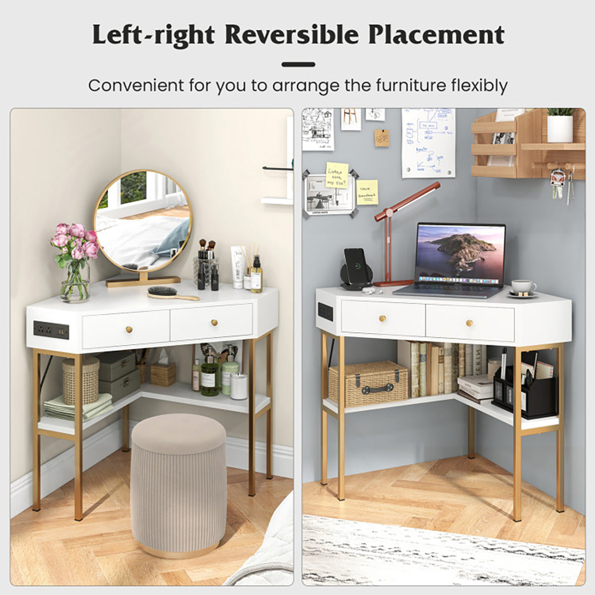 Corner Desk with Built-In Charging Station - image 14