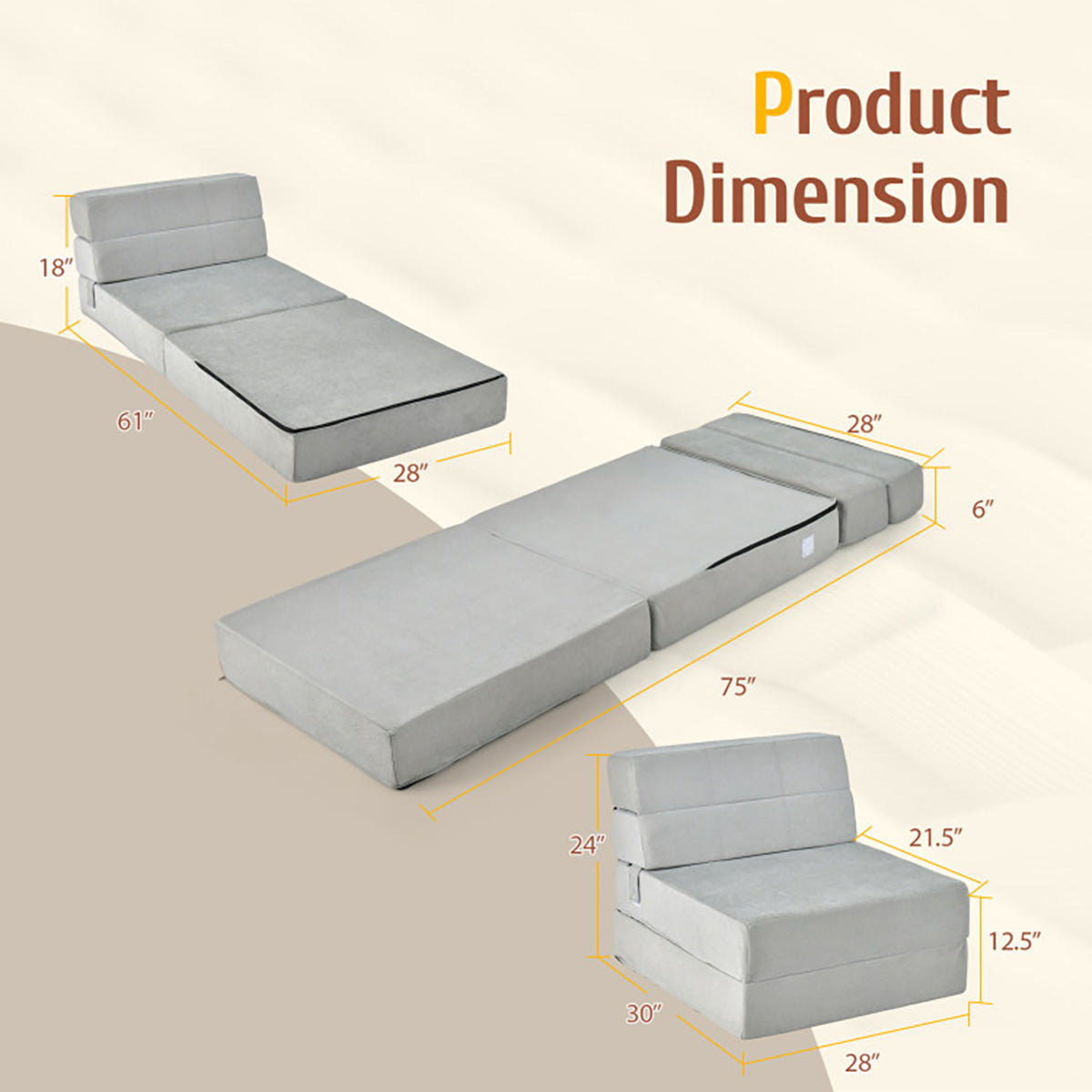 Tri-Fold Sleeper Sofa Bed - image 7