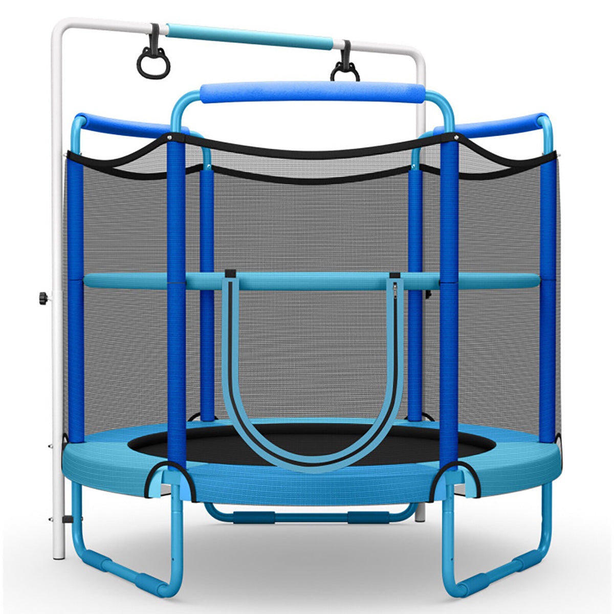 5' Kids 3-in-1 Game Trampoline with Enclosure Net Spring Pad