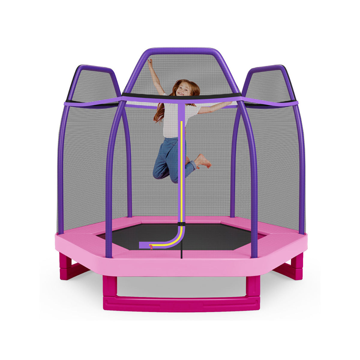 7' Kids Bounce Jumper Trampoline with Enclosure - image 12