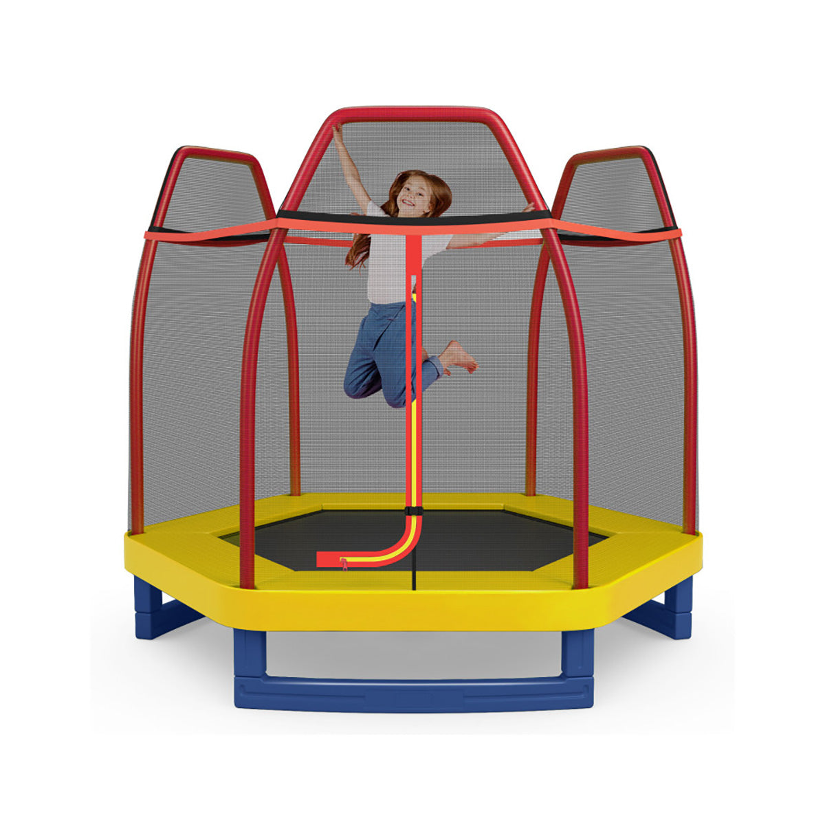 7' Kids Bounce Jumper Trampoline with Enclosure - image 26