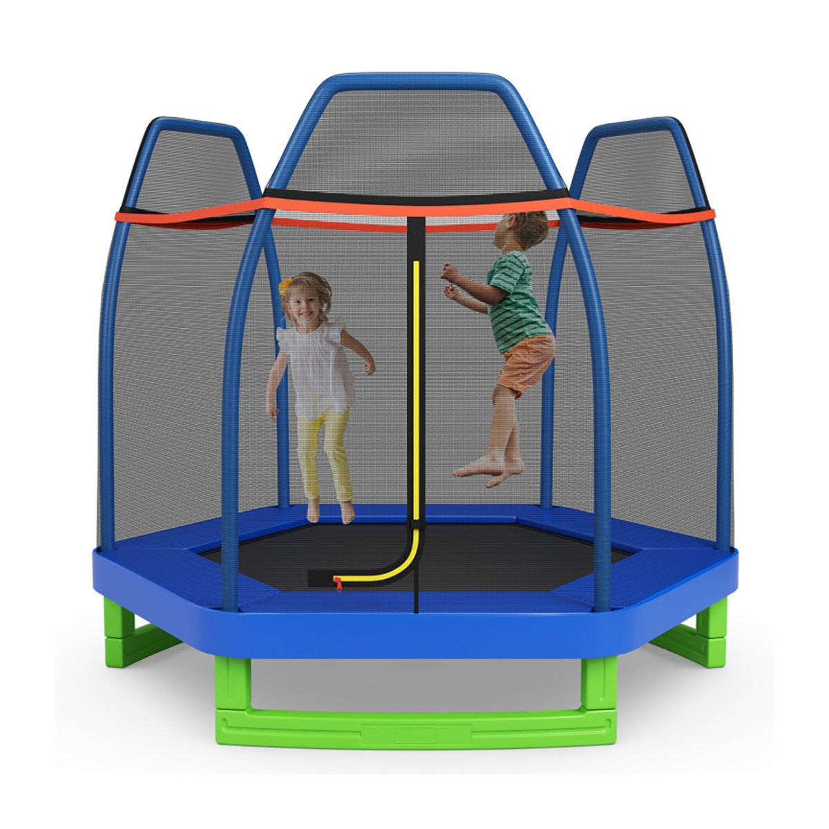 7' Kids Bounce Jumper Trampoline with Enclosure
