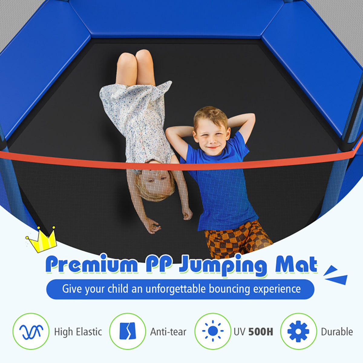 7' Kids Bounce Jumper Trampoline with Enclosure - image 46