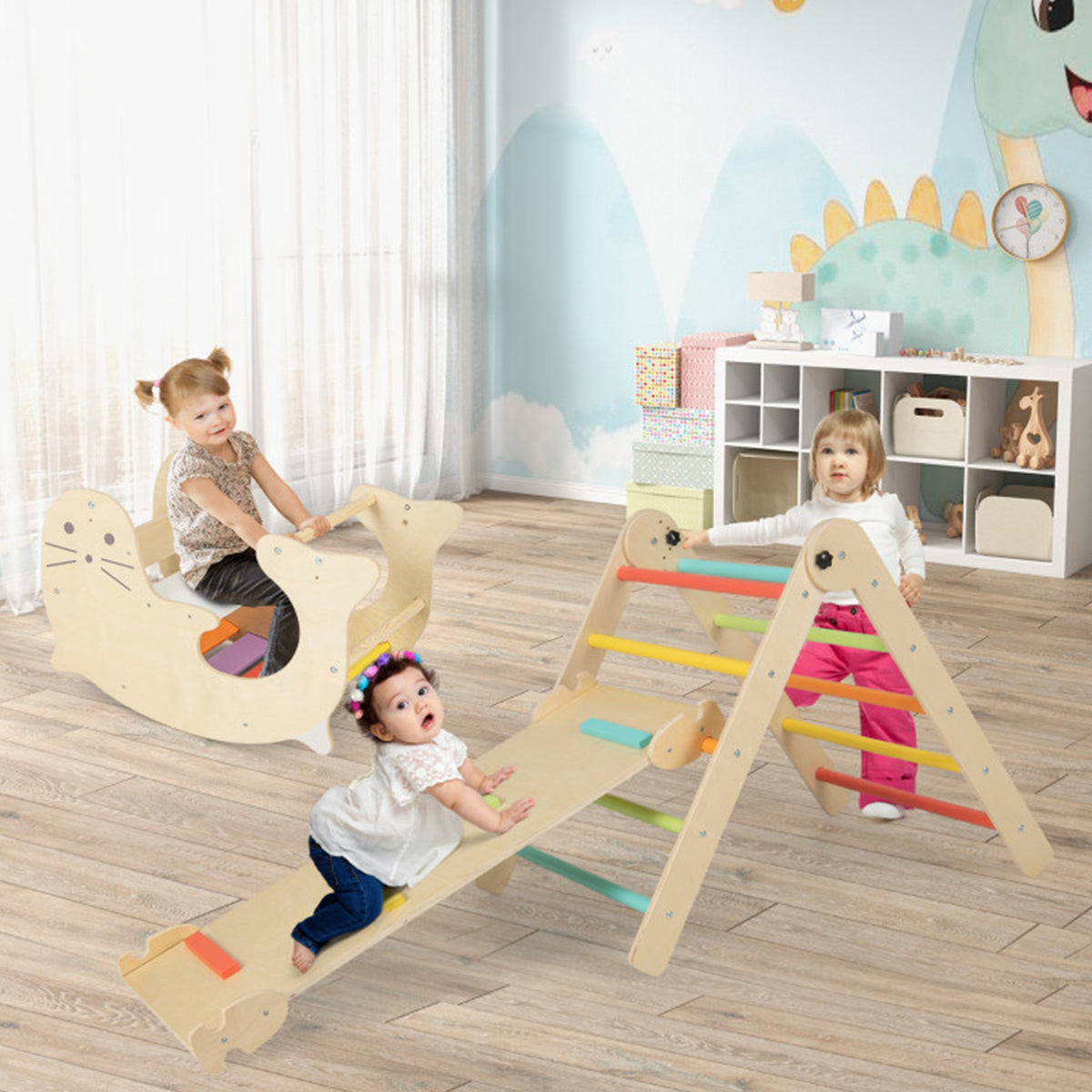 7-in-1 Indoor Climbing Toys with Reversible Ramp - image 9