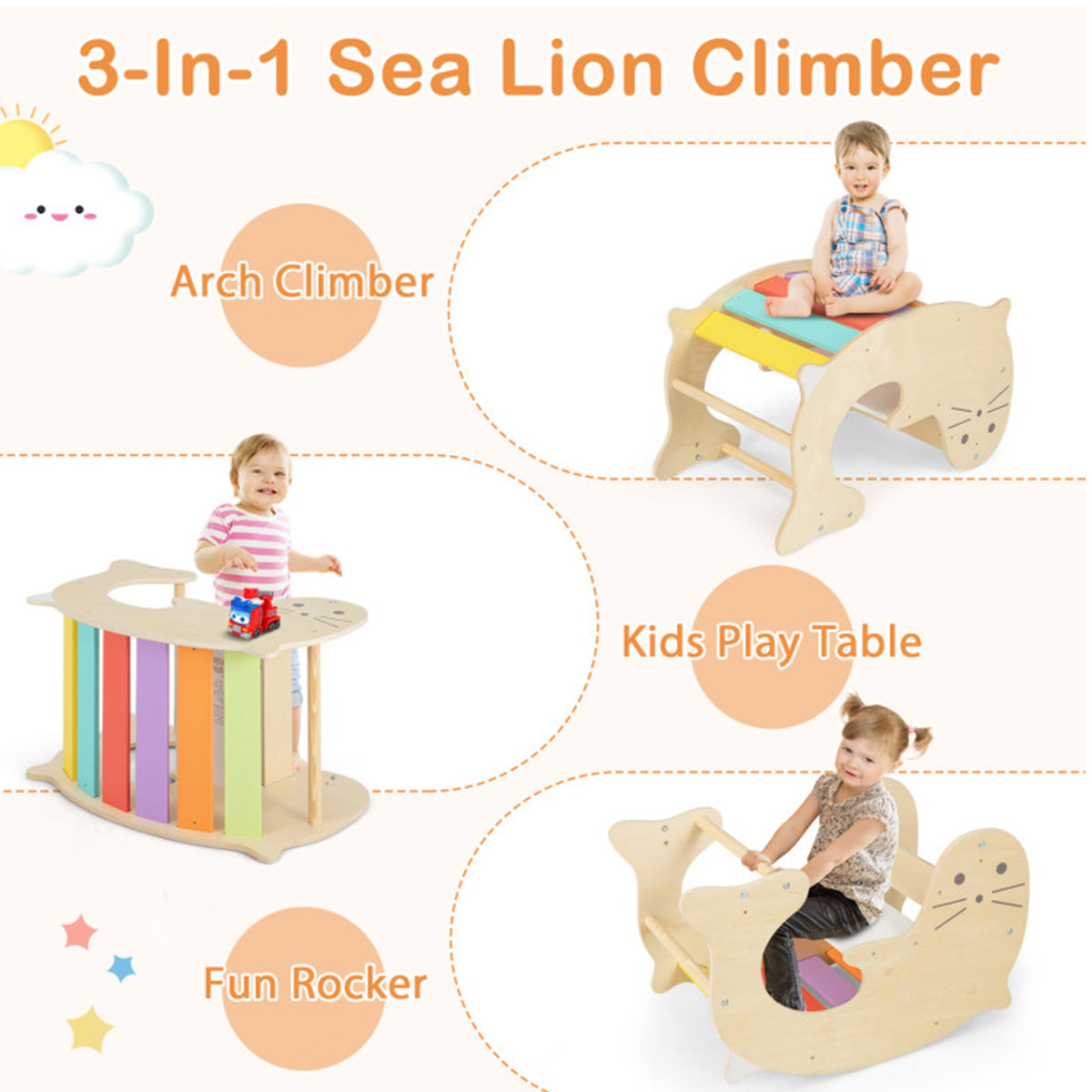 7-in-1 Indoor Climbing Toys with Reversible Ramp - image 5
