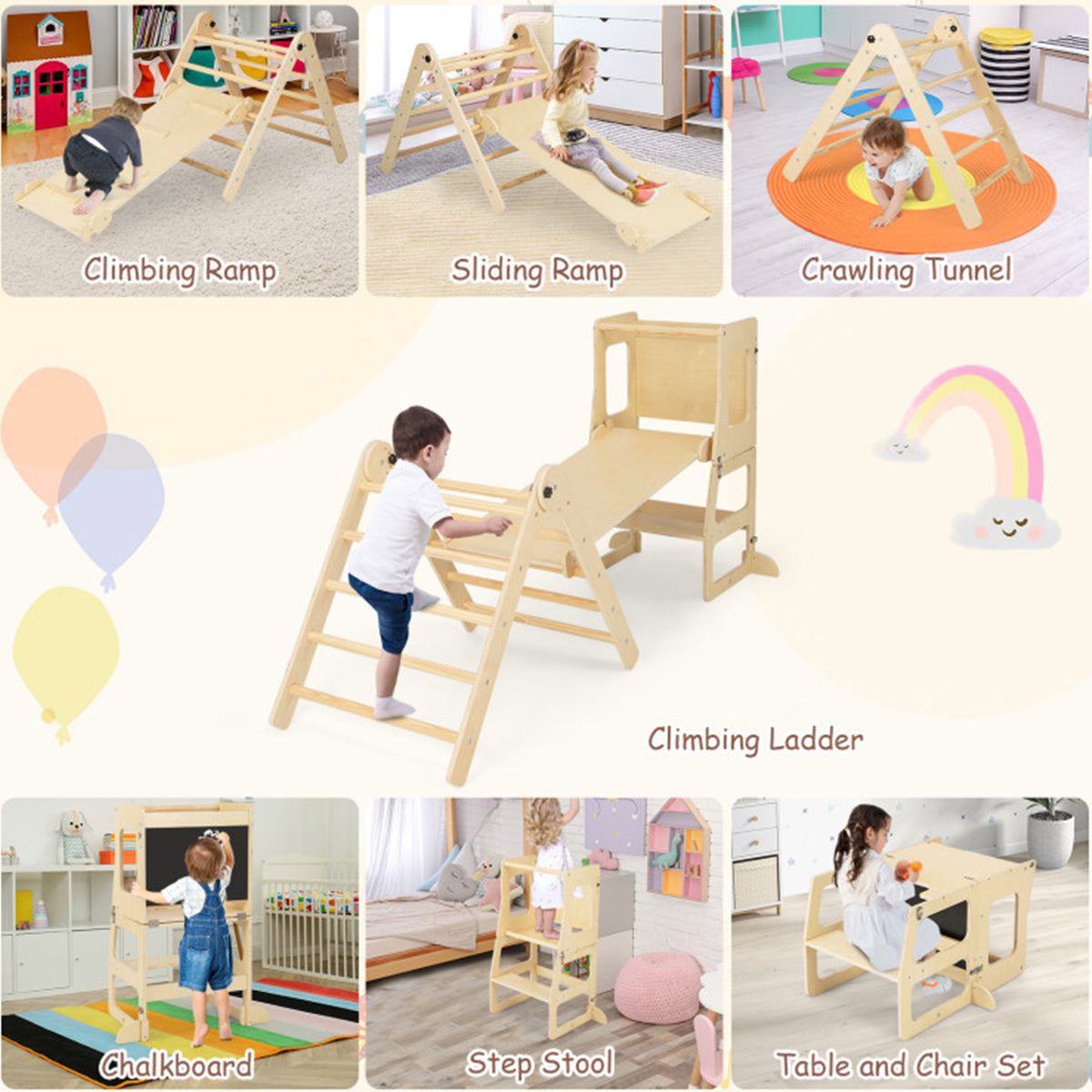 7-in-1 Climbing Toy Connected Table and Chair Set - image 13