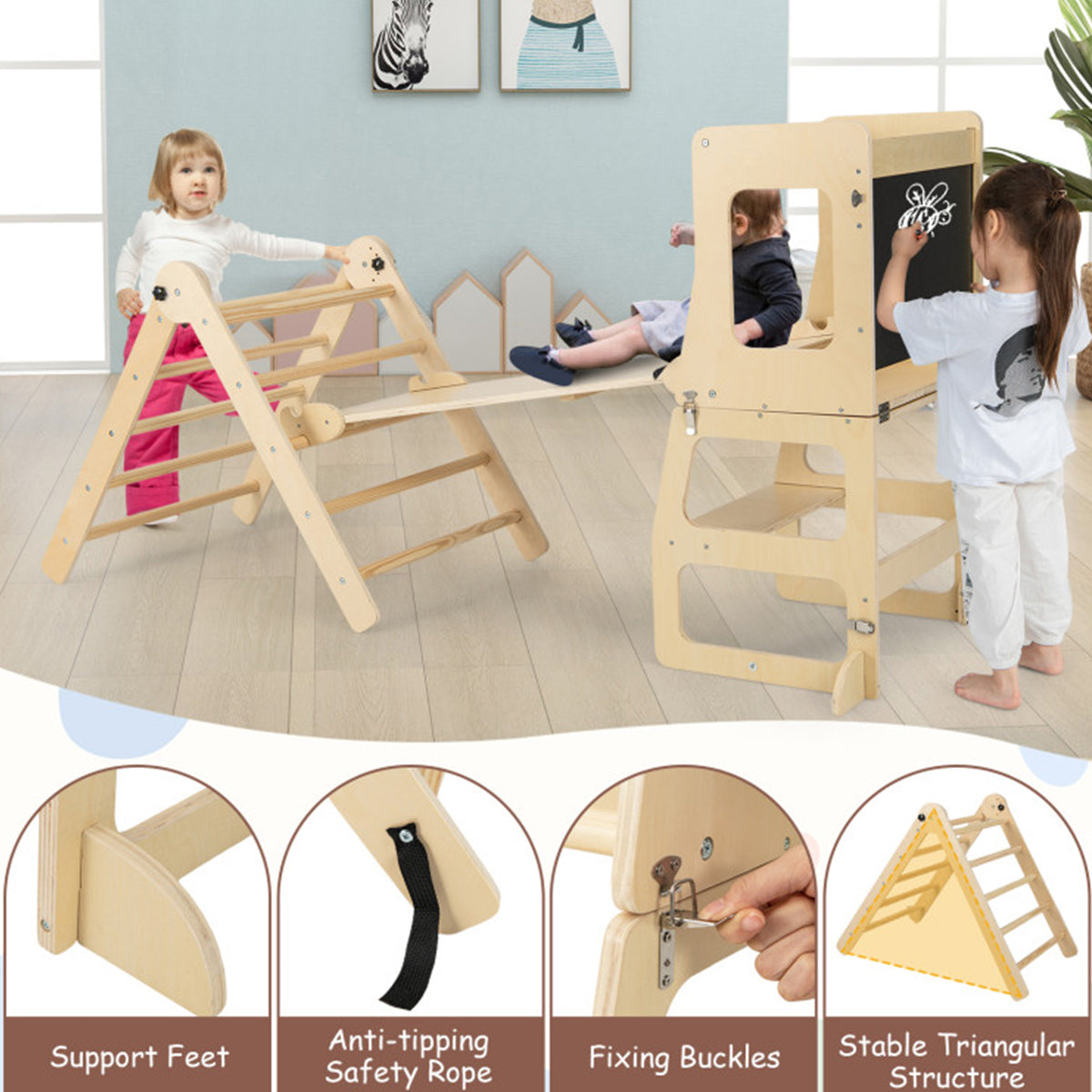 7-in-1 Climbing Toy Connected Table and Chair Set - image 18