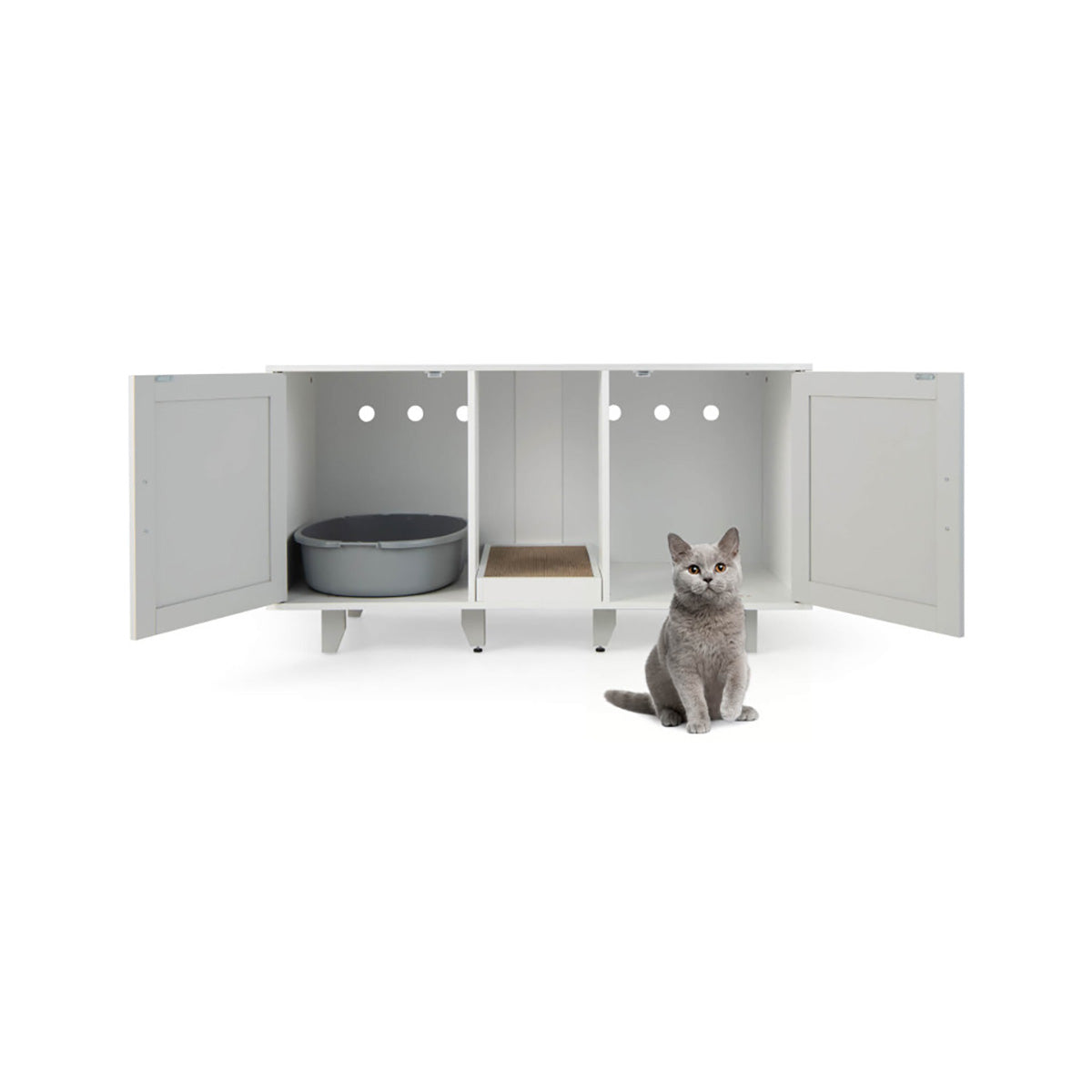 Cat Litter Box Enclosure with Scratching Board - image 21